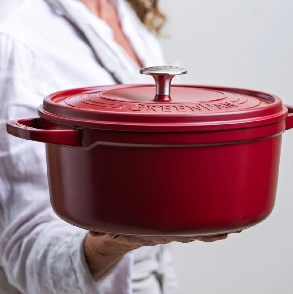 Hapjespan Greenpan Featherweights Met Keramische Antikleeflaag Met Deksel Red 22 cm