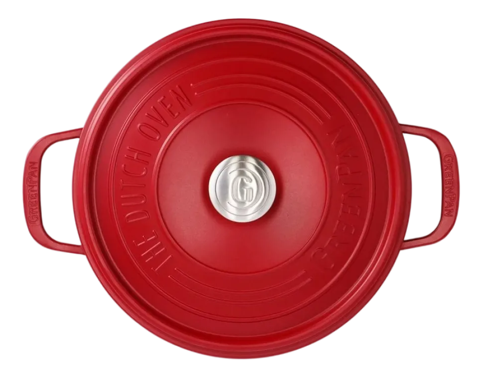 Hapjespan Greenpan Featherweights Met Keramische Antikleeflaag Met Deksel Red 22 cm