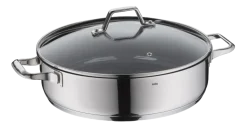 Hapjespan Kela Lucca Met Deksel Zilver 32 cm