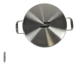 Hapjespan Kela Lucca Met Deksel Zilver 32 cm