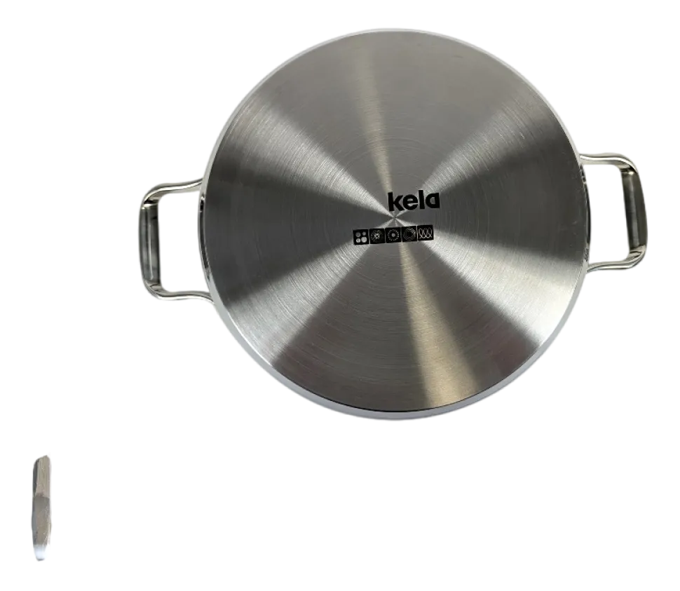 Hapjespan Kela Lucca Met Deksel Zilver 32 cm