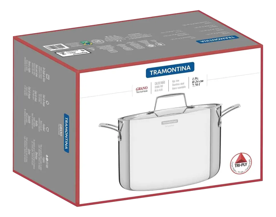 Hapjespan Tramontina Grano 3-Laags Zilver 24 cm