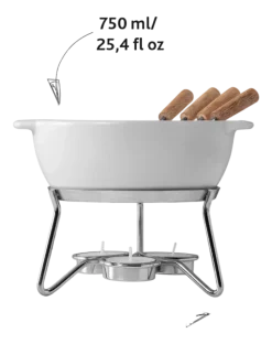 Kaasfondueset Boska Party Silver / White