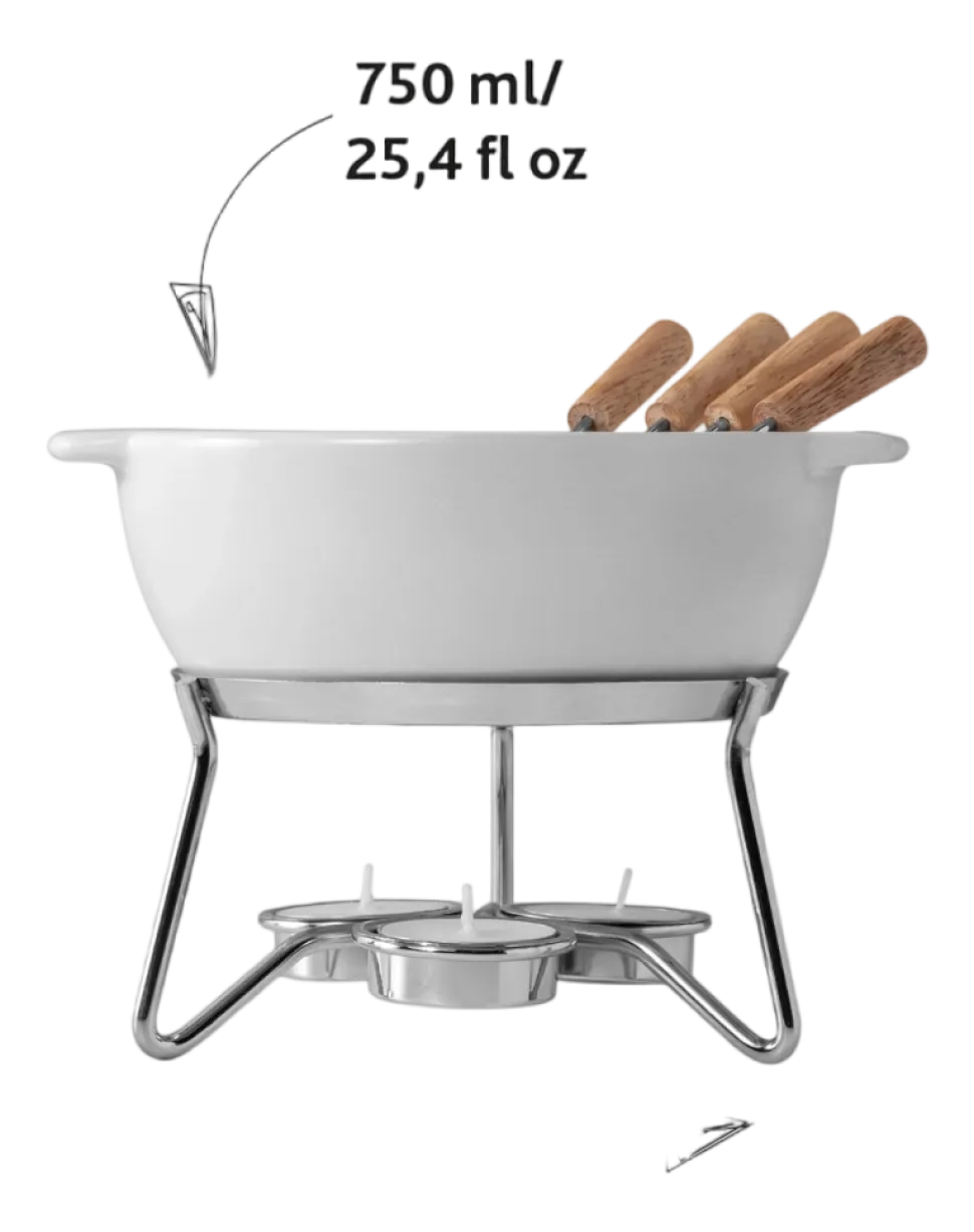 Kaasfondueset Boska Party Silver / White