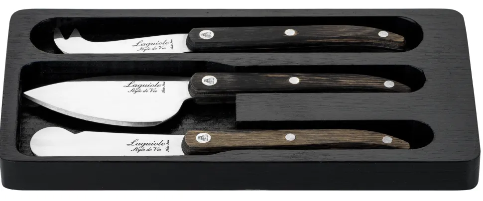 Kaasmes Laguiole Style de Vie Innovation Line Grijs Pakka (3-Delig)