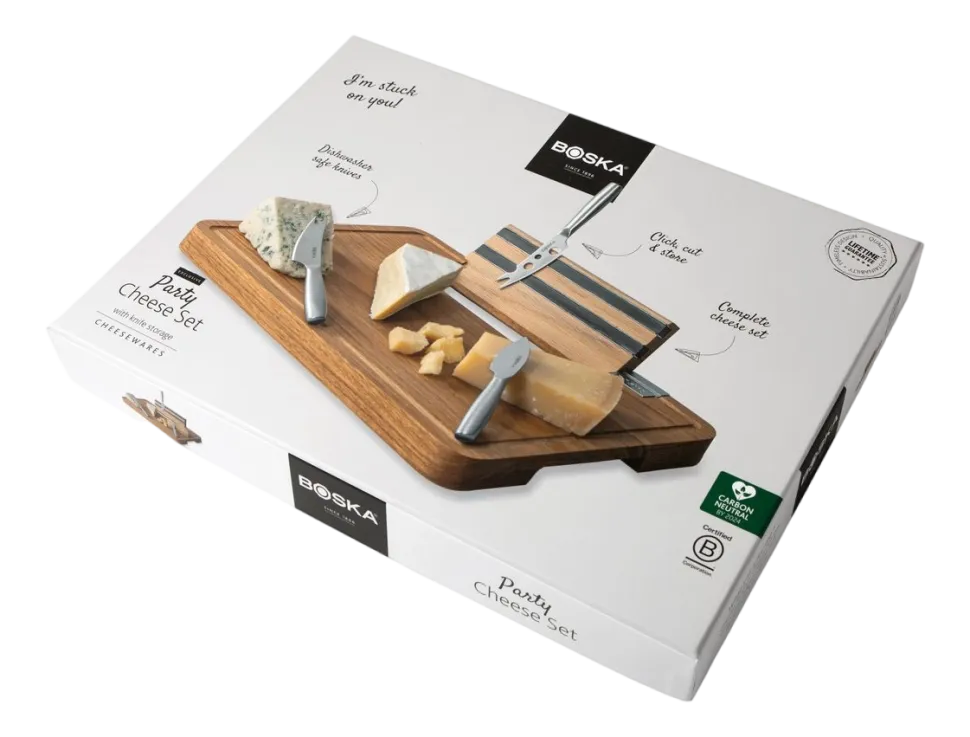 Kaasset Boska Party Cheese Set Brown / Silver (Set van 4)