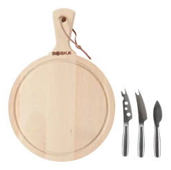 Kaasset Boska Round Amigo Brown / Silver (Set van 4)