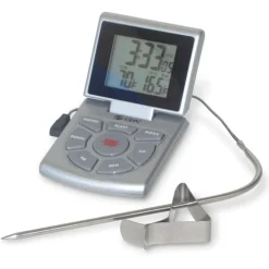 CDN Kernthermometer Digitaal met Voelerdraad Zilver