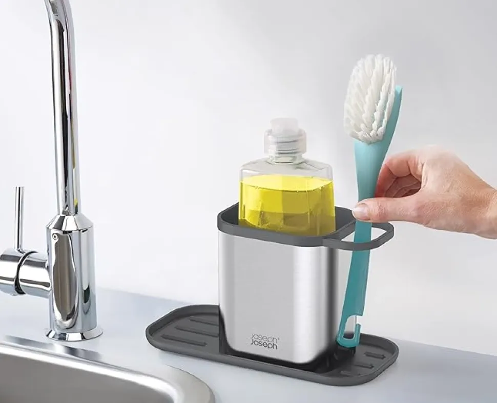 Keukencaddy Joseph Joseph Duo Steel Sink Tidy Zilver