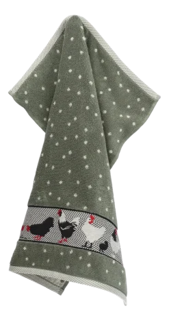 Keukendoek Bunzlau Castle Chickens Dark Green KitchenTowelChickensDarkGreen - 60 x 53 cm