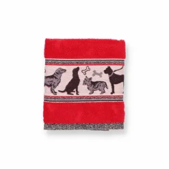 Bunzlau Castle Keukendoek Hond Rood New