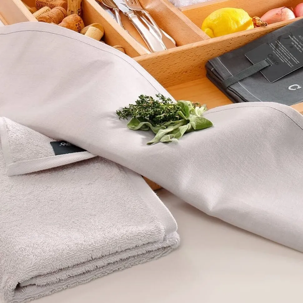 Keukendoek Cawö Solid Platina 50 x 50 cm (set van 4)