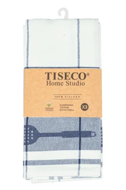Keukendoek Tiseco Home Studio Pharao Utensils Dark Blue (Set van 3) - 50 x 70 cm