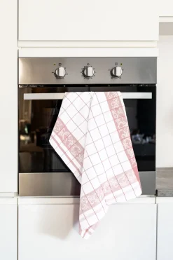 Keukendoek Tiseco Home Studio Pharao Arabesque Pink (Set van 3) - 50 x 70 cm