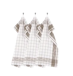 Keukendoek Tiseco Home Studio Pharao Arabesque Taupe (Set van 3) - 50 x 70 cm