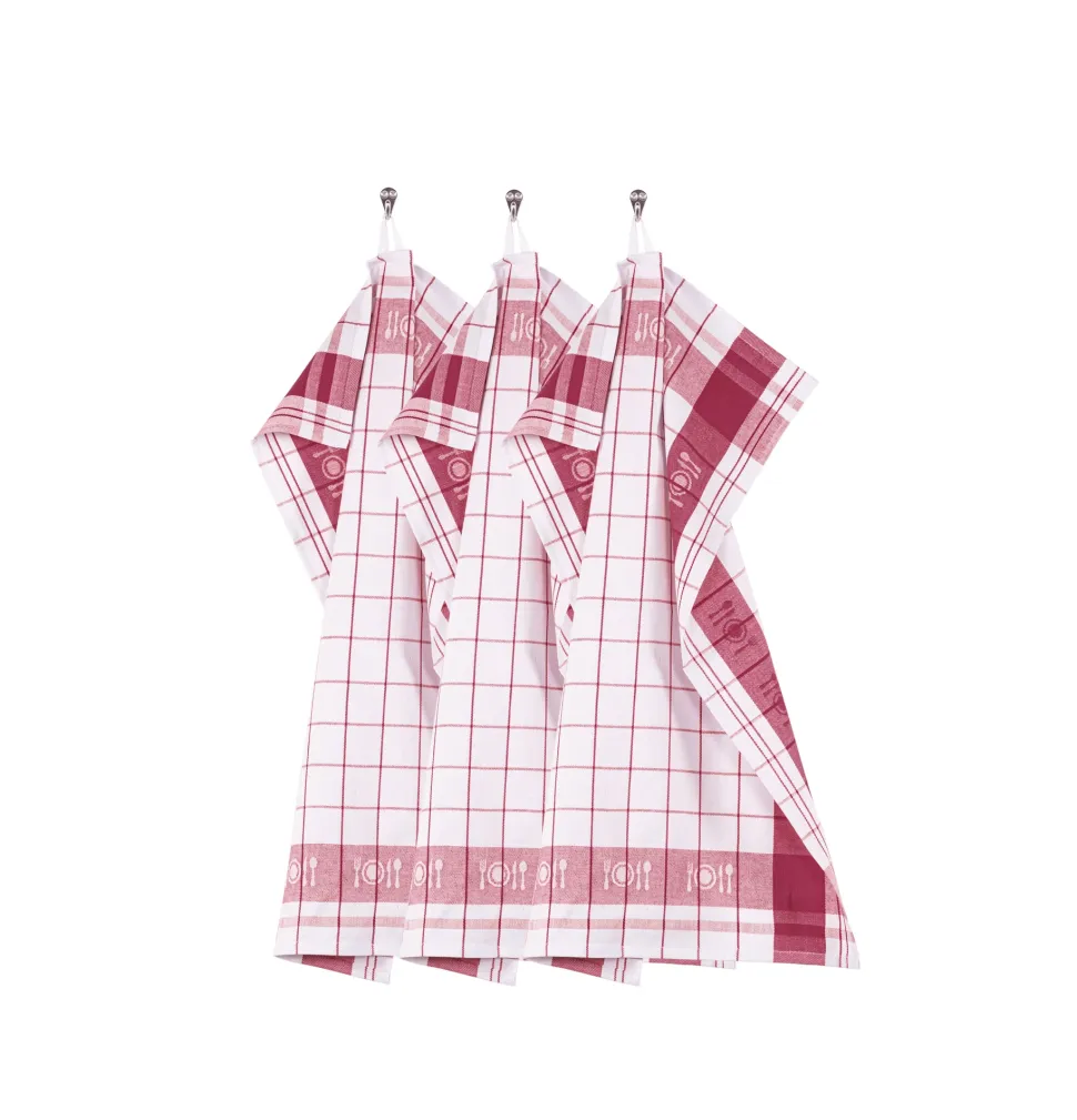 Keukendoek Tiseco Home Studio Pharao BML Red (Set van 3) - 50 x 70 cm