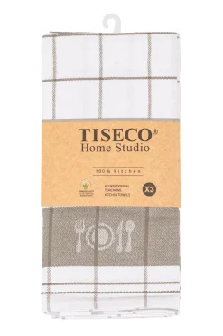 Keukendoek Tiseco Home Studio Pharao BML Taupe (Set van 3) - 50 x 70 cm