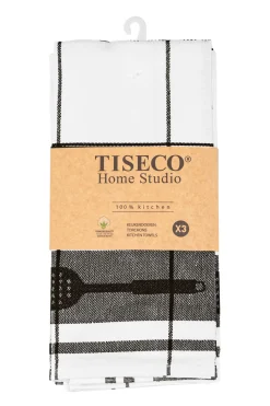 Tiseco Keukendoek Home Studio Pharao Utensils Black (Set van 3) - 50 x 70 cm Discount