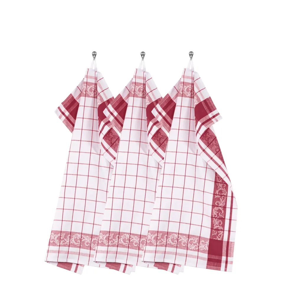 Tiseco Keukendoek Home Studio Pharao Arabesque Red (Set van 3) - 50 x 70 cm Sale