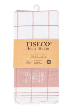 Tiseco Keukendoek Home Studio Pharao BML Pink (Set van 3) - 50 x 70 cm Hot