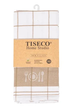 Tiseco Keukendoek Home Studio Pharao BML Sand (Set van 3) - 50 x 70 cm Sale