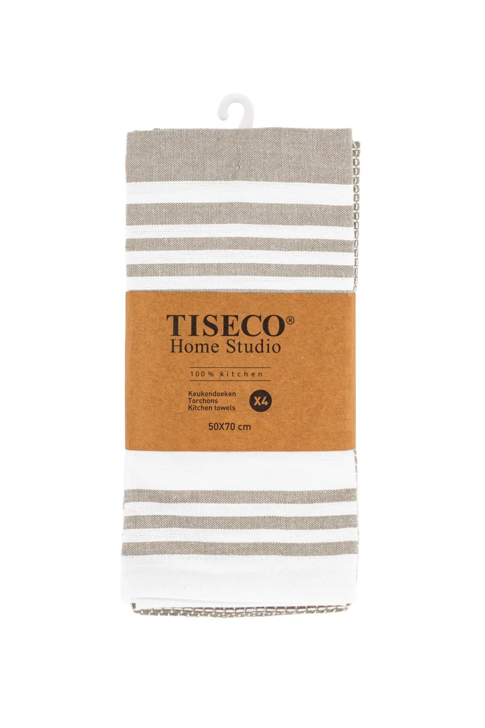 Keukendoek Tiseco Home Studio Combo Taupe (Set van 4) - 50 x 70 cm