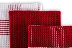 Keukendoek Ziczac Culinary Duo Waffle Red (Set van 3) - 50 x 76 cm