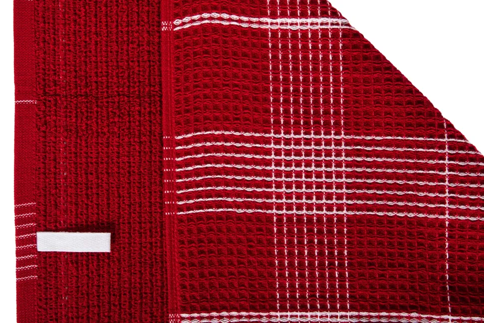 Keukendoek Ziczac Culinary Duo Waffle Red (Set van 3) - 50 x 76 cm