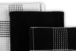 ZicZac Keukendoek Culinary Duo Waffle Black (Set van 3) - 50 x 76 cm Best
