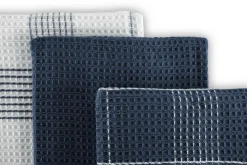 ZicZac Keukendoek Culinary Duo Waffle Washed Indigo (Set van 3) - 50 x 76 cm Sale