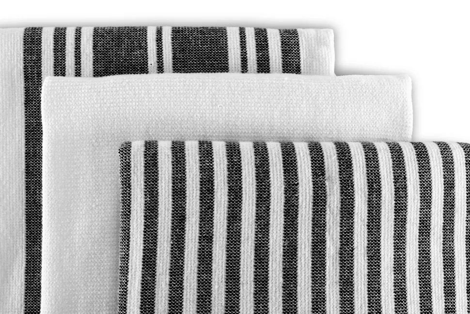 Keukendoek Ziczac Culinary Duo Stripe Black (Set van 3) - 50 x 76 cm