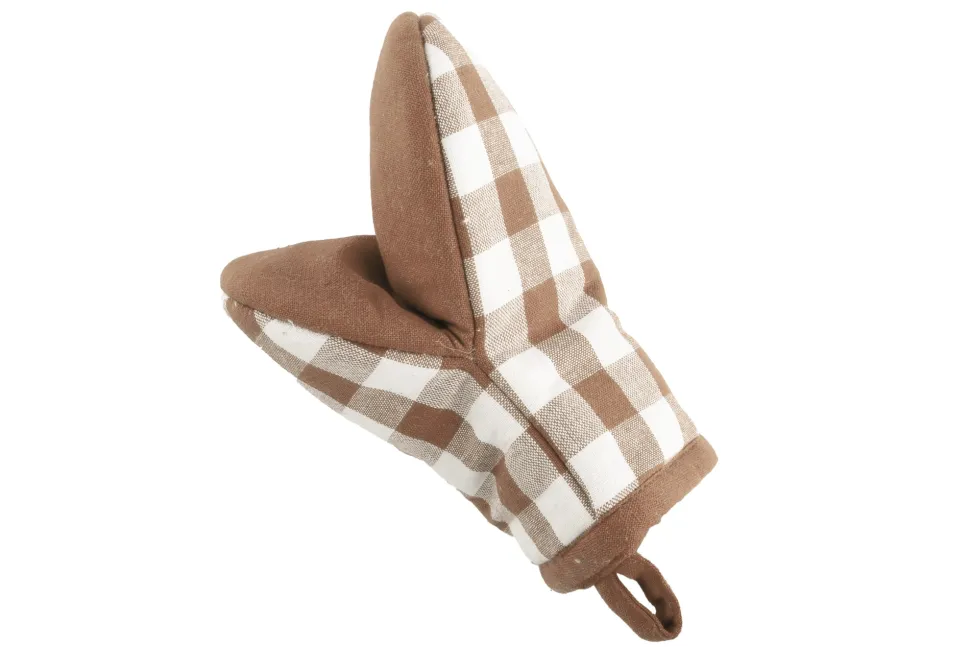 Keukenhandschoen Tiseco Home Studio Gingham Cognac (Set van 2)