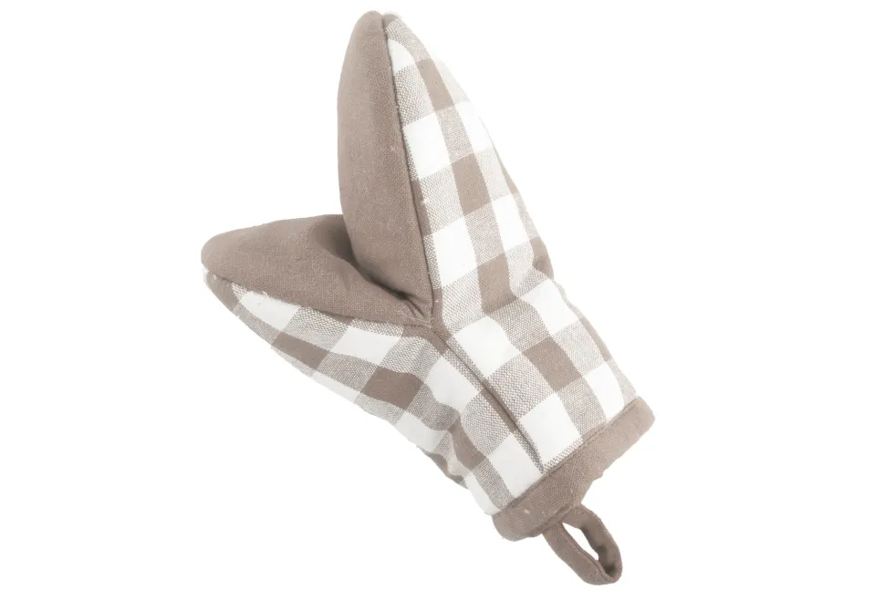 Keukenhandschoen Tiseco Home Studio Gingham Taupe (Set van 2)