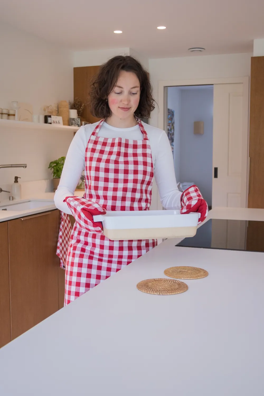 Tiseco Keukenhandschoen Home Studio Gingham Red (Set van 2) Discount