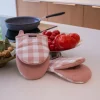 Tiseco Keukenhandschoen Home Studio Gingham Pink (Set van 2) Online