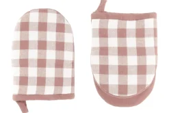 Tiseco Keukenhandschoen Home Studio Gingham Pink (Set van 2) Online