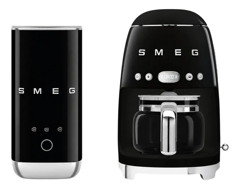 Smeg Keukenmachine Set Filterkoffiemachine DCF02 + Melkopschuimer MFF02 Zwart Online