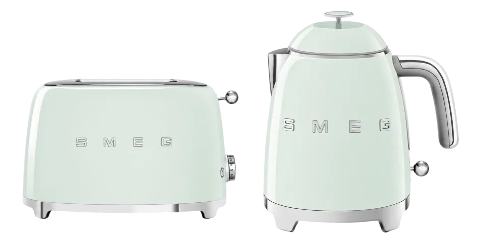 Keukenmachine Set Smeg Waterkoker KLF05 + Broodrooster TSF01 Watergroen
