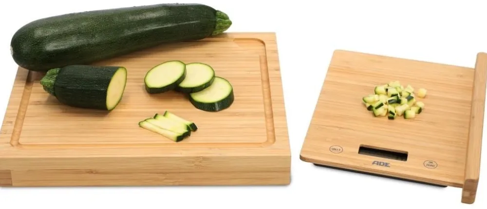 ADE Keukenweegschaal Met Snijplank Bamboe (27,4 x 22,6 x 3,5 cm) Clearance