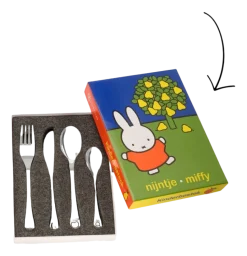 Kinderbestekset Zilverstad Nijntje Fruit Zilver (4-Delig)
