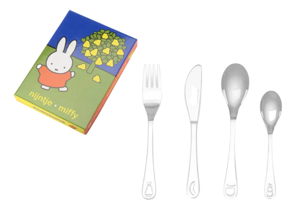 Kinderbestekset Zilverstad Nijntje Fruit Zilver (4-Delig)
