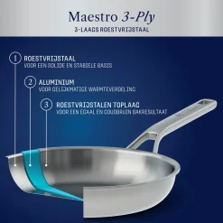 Koekenpan BK Peter Goossens Maestro 3Ply 30 cm