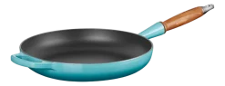 Koekenpan Le Creuset Rond Houten Handvat Caribbean Blue 28 cm