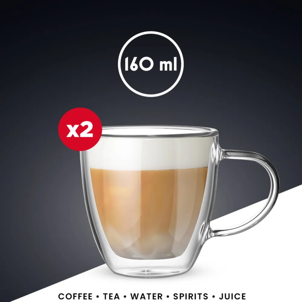 Bialetti Koffie- en Theeglas Capri 160 ml (Set van 2) Hot