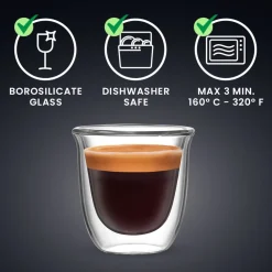 Bialetti Koffie- en Theeglas Firenze 80 ml (Set van 2) Best