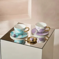Urban Nature Culture Koffie- en theeset Good Morning Cup and Plate Valuri Emerald Green 250 ml (Set van 4) Clearance