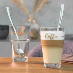 Koffieglas met Lepel Leonardo Solo 410 ml (Set van 2)