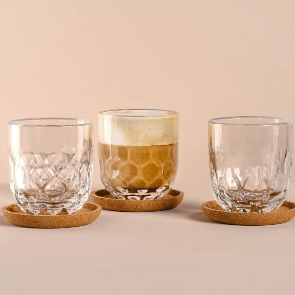 Koffieglas met onderzetter Leonardo Gocce Tumblers 220ml (Set van 3)