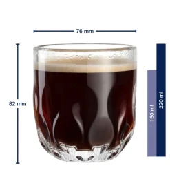 Koffieglas met onderzetter Leonardo Gocce Tumblers 220ml (Set van 3)