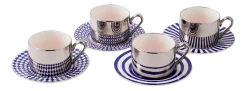 Koffiekop POLSPOTTEN Aunty Dark Blue (Set van 4)